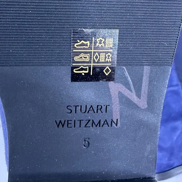 NWOB STUART WEITZMAN Greer City knee high Suede Navy Boots, Size 5 - Picture 9 of 13